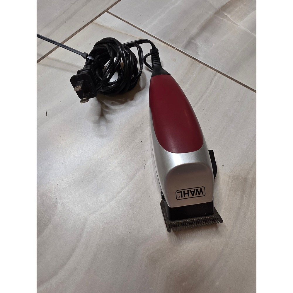Wahl Hair‎ Clipper Model CMA Corded Electric Precision Blade Silver Maroon